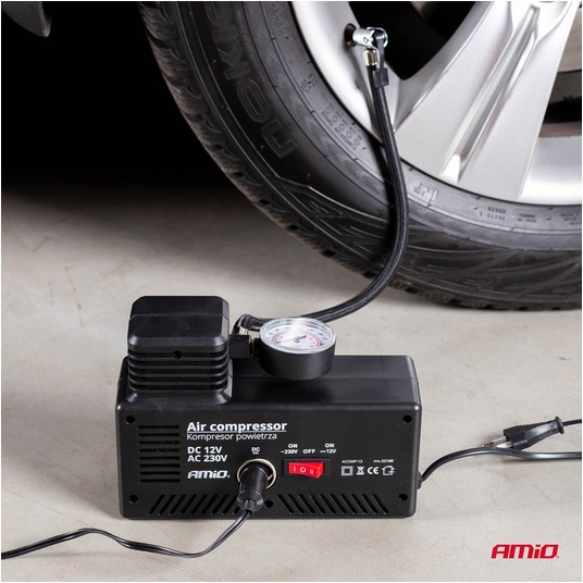 Kompresor samochodowy pompka 12V 230V ACOMP-13 AMIO-02188 -zdjęcie numer 5