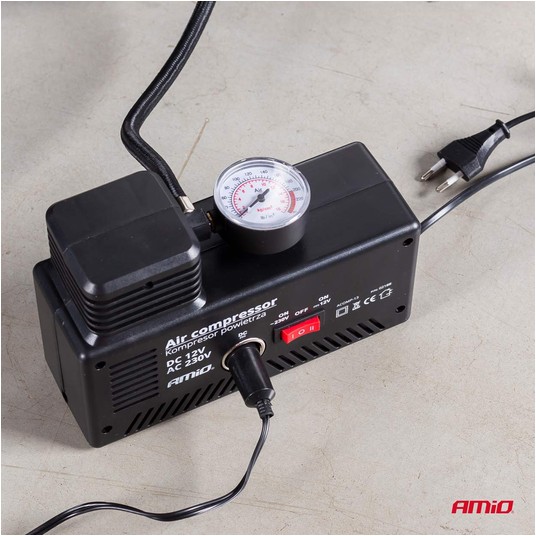 Kompresor samochodowy pompka 12V 230V ACOMP-13 AMIO-02188 -zdjęcie numer 3