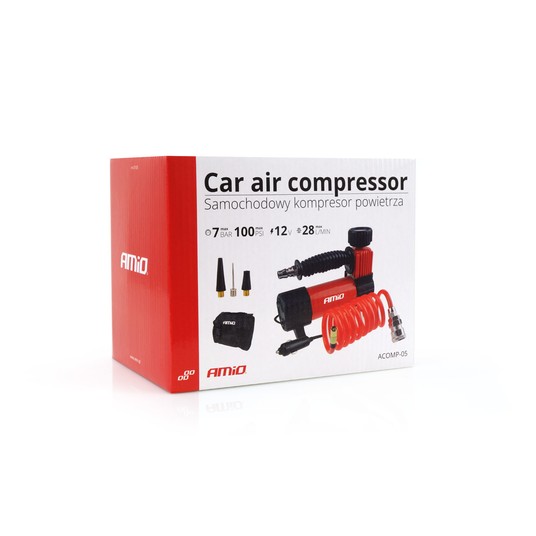 Kompresor samochodowy pompka 12V ACOMP-05 AMIO-02179 -zdjęcie numer 2