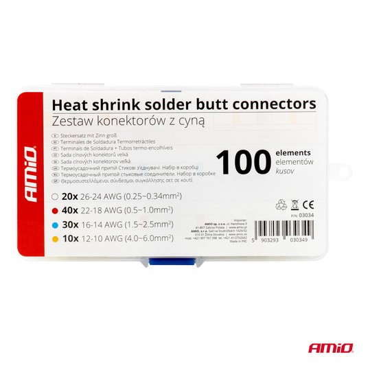 Konektory złączki z cyną koszulki termokurczliwe AMIO-03034 -zdjęcie numer 2
