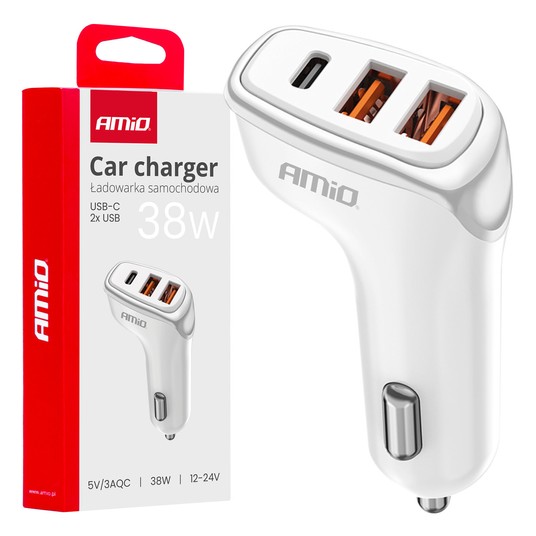 Ład. samoch. 2x USB-A + USB-C 38W -photo number 1