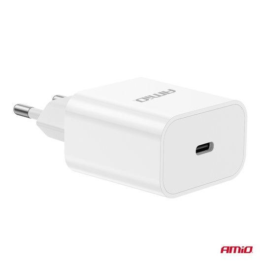Ładowarka sieciowa 230V 20W USB-C AMIO-03891 -zdjęcie numer 3