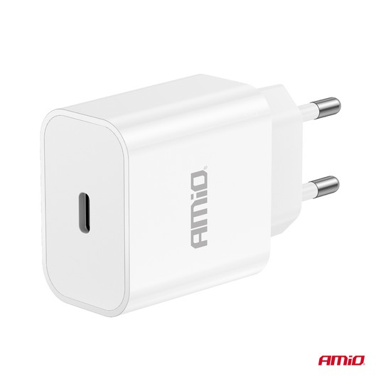 Ładowarka sieciowa 230V 20W USB-C AMIO-03891 -zdjęcie numer 4