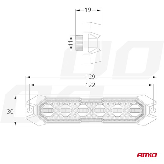 Lampa błyskowa płaska 6x3W LED R65 R10 12V 24V -photo number 3