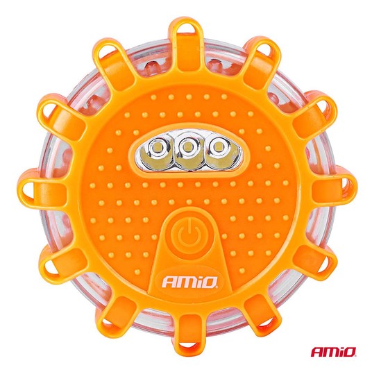 Lampa ostrzegawcza awaryjna z funkcją latarki 3xAAA IP65 12SMD + 3SMD światło czerwone AMIO-02499 -zdjęcie numer 8