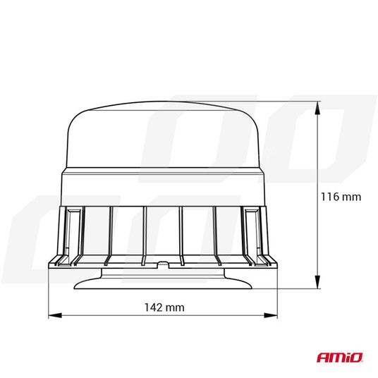 Lampa ostrzegawcza błyskowa kogut 39 LED magnes R65 R10 12V 24V WAR11M AMIO-01500 -zdjęcie numer 3