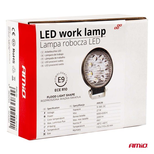 Lampa robocza AWL06 9 LED FLOOD 9-36V -zdjęcie numer 5