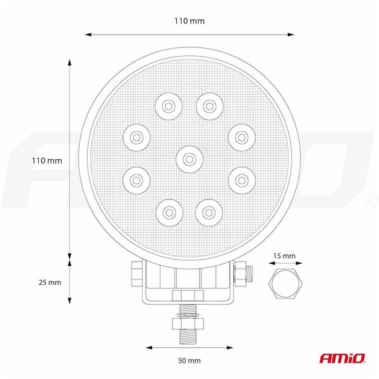 Lampa robocza AWL06 9 LED FLOOD 9-36V -zdjęcie numer 13
