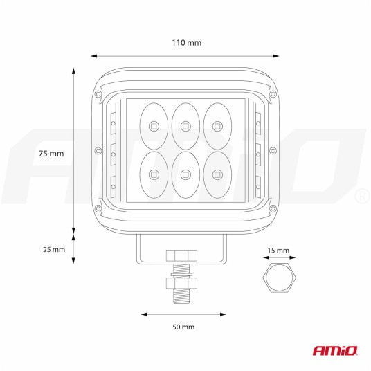 Lampa robocza AWL08 12 LED (2 Funkcje) 9-36V -zdjęcie numer 5