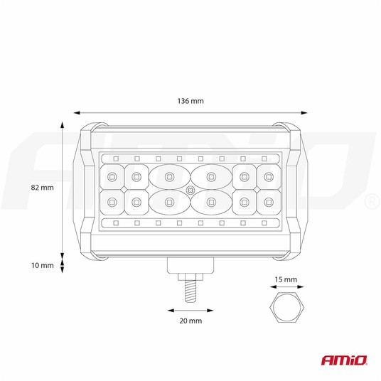 Lampa robocza AWL09 28 LED FLOOD 9-36V -zdjęcie numer 5