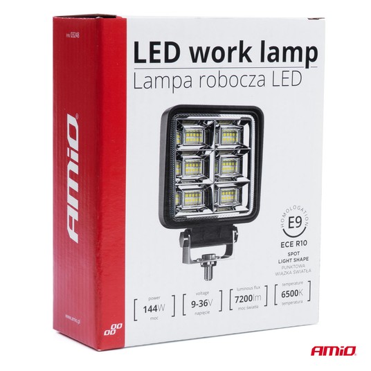 Lampa robocza halogen LED szperacz AWL37 48 LED AMIO-03248 -zdjęcie numer 2