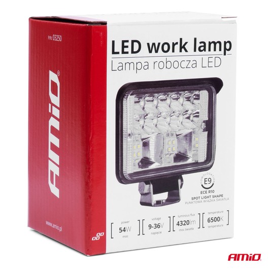 Lampa robocza halogen LED szperacz AWL39 18 LED AMIO-03250 -zdjęcie numer 2