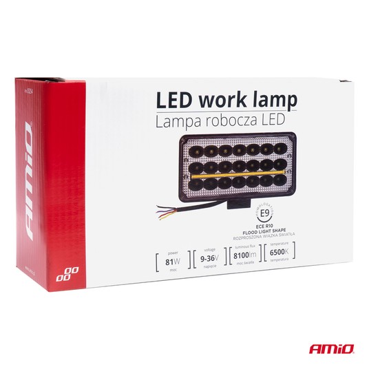 Lampa robocza halogen LED szperacz AWL43 27 LED AMIO-03254 -zdjęcie numer 2