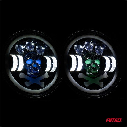 Lampa robocza LED SKULL czaszka dodatkowa ozdobna -zdjęcie numer 4