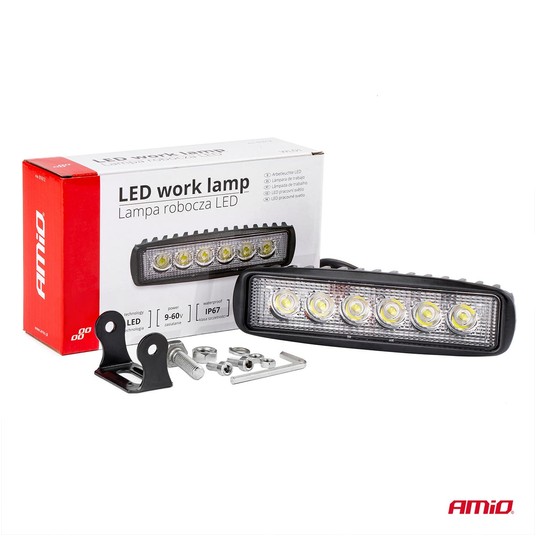 Lampa robocza LED szperacz AWL01 6 LED 12V 24V AMIO-01612 -zdjęcie numer 2