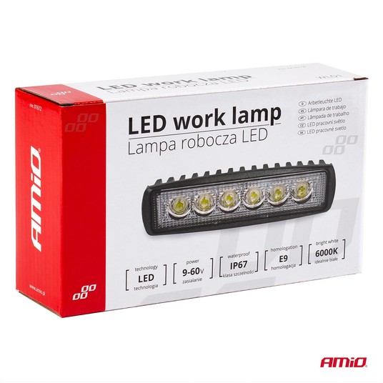 Lampa robocza LED szperacz AWL01 6 LED 12V 24V AMIO-01612 -zdjęcie numer 4