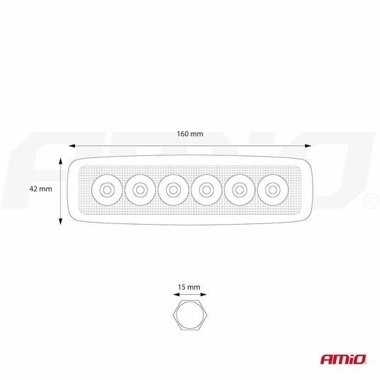 Lampa robocza LED szperacz AWL01 6 LED 12V 24V AMIO-01612 -zdjęcie numer 3