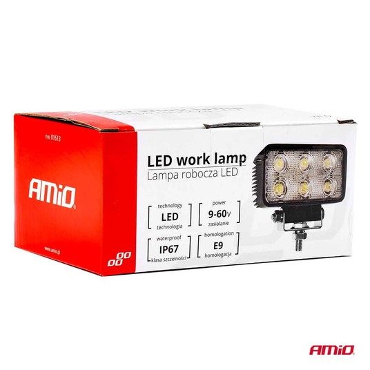 Lampa robocza LED szperacz AWL02 6 LED 12V 24V AMIO-01613 -zdjęcie numer 3