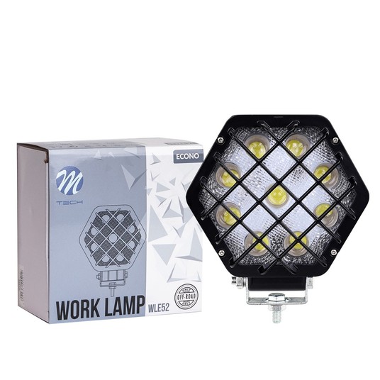 Lampa Robocza M-TECH ECONO WLE52 - 4" 9x3W Hex 27W 12-30V 4D Spot -zdjęcie numer 1