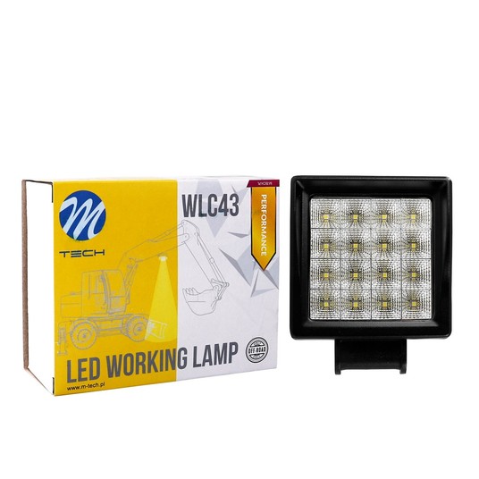 Lampa robocza - Square 16x3W LED 48W 10-32V, flood -photo number 1