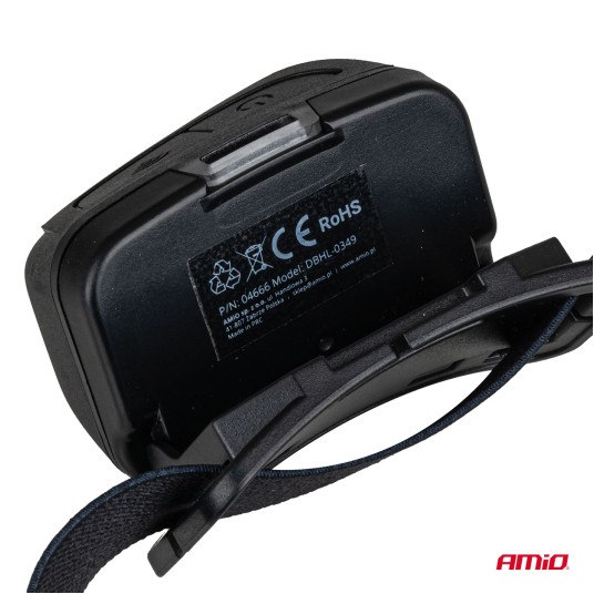 Latarka czołowa akumulatorowa z czujnikiem ruchu COB 1800mAh (BATT) AMIO-04666 -zdjęcie numer 4