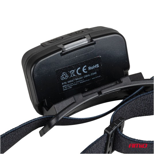 Latarka czołowa akumulatorowa z czujnikiem ruchu XPG+COB 1800mAh (BATT) AMIO-04667 -zdjęcie numer 4