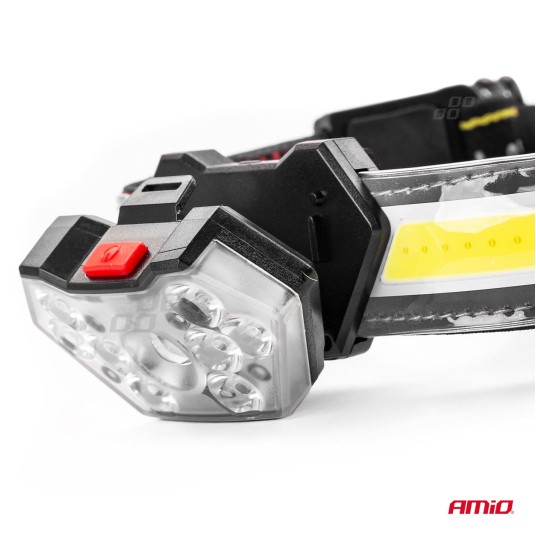 Latarka lampa czołowa LED LH04 AMIO-02826 -zdjęcie numer 6