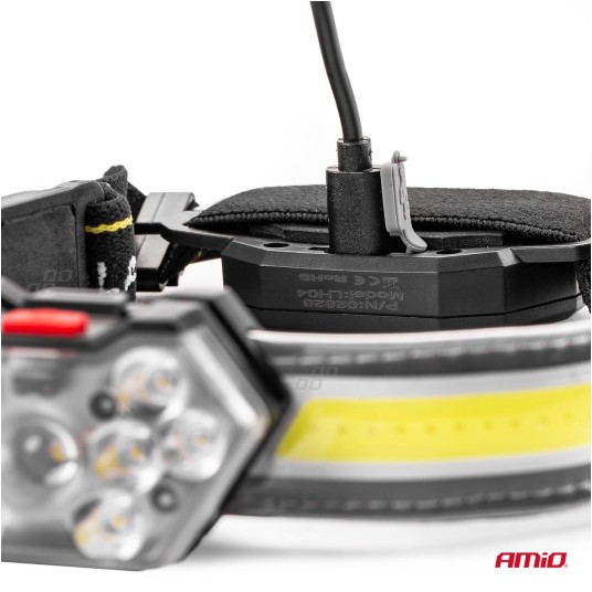 Latarka lampa czołowa LED LH04 AMIO-02826 -zdjęcie numer 5