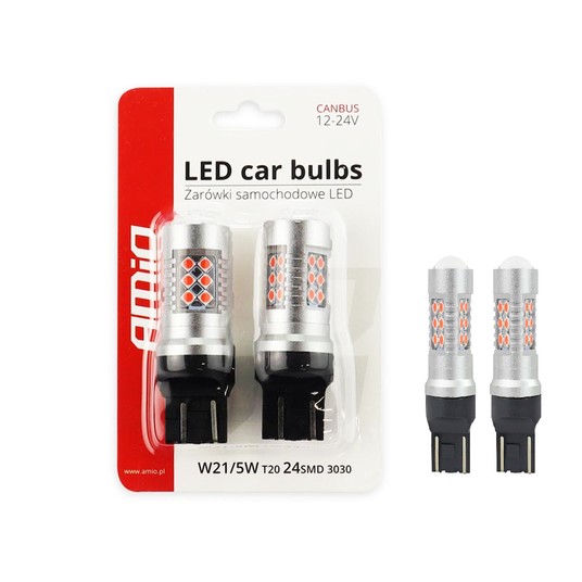 LED CAN 24SMD 3030 1157 T20 7443 WR21/5W RED 12/24 -zdjęcie numer 1