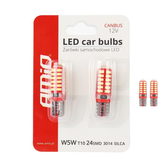 LED CANBUS 24SMD 3014 T10 W5W Silicon 12V -photo number 1