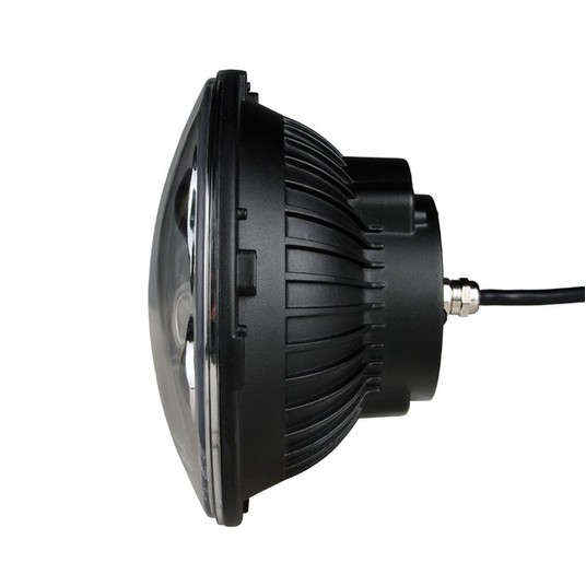 LED Headlight - round 7" 9-36V, black -zdjęcie numer 3