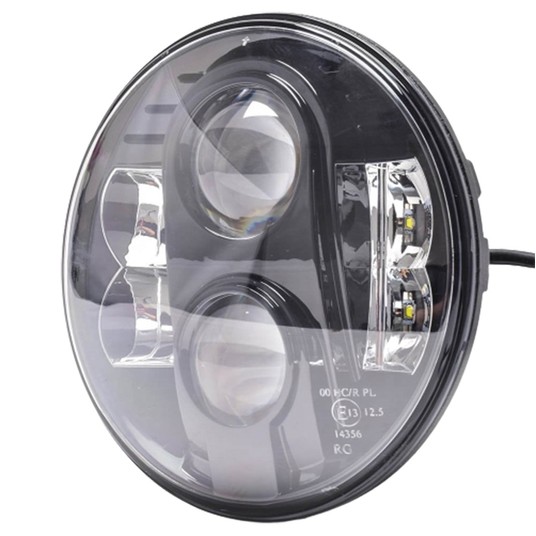 LED Headlight - round 7" 9-36V, black -zdjęcie numer 1