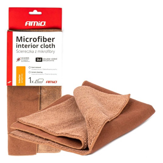 Mikrofibra ścierka 2w1 do czyszczenia wnętrza samochodu i ekranów 30x30 cm 500g -zdjęcie numer 1