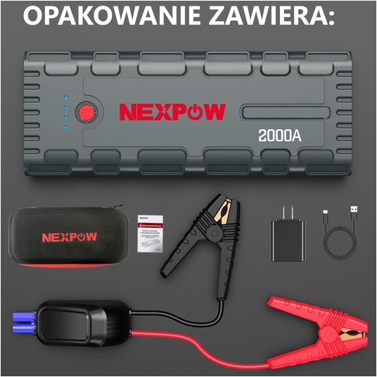 NEXPOW Jump Starter Booster G17 66,6 Wh 2000 A Power Bank Rozruchowy -zdjęcie numer 6