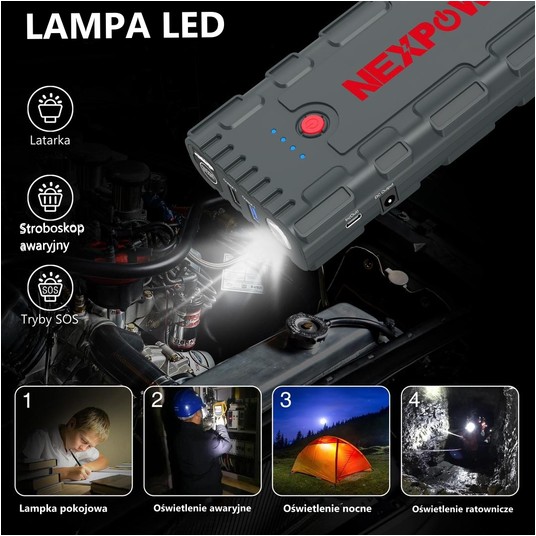 NEXPOW Jump Starter Booster G17 66,6 Wh 2000 A Power Bank Rozruchowy -zdjęcie numer 4