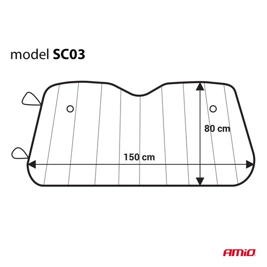 Osłona na szybę 150x80cm przeciwsłoneczna przeciwszronowa AMIO-01533 -zdjęcie numer 4