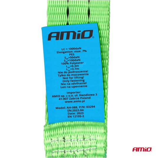 Pas transportowy z napinaczem 2000kg 38mm 4m AMIO-03294 -zdjęcie numer 3