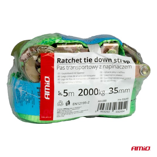 Pas transportowy z napinaczem 2000kg 38mm 5m AMIO-03295 -zdjęcie numer 2