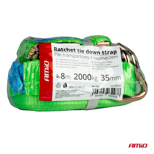 Pas transportowy z napinaczem 2000kg 38mm 8m AMIO-03297 -zdjęcie numer 2