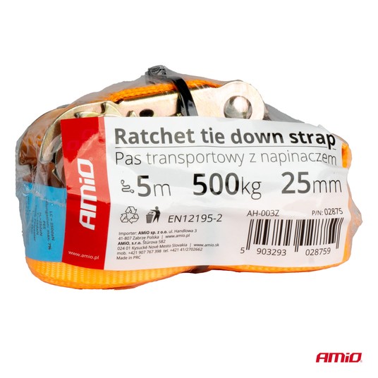 Pas transportowy z napinaczem 500 kg 25 mm 5 m BELT-07 -zdjęcie numer 2