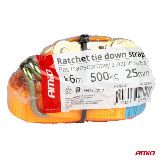 Pas transportowy z napinaczem 500 kg 25 mm 6 m BELT-08 AMIO-02876 -zdjęcie numer 6