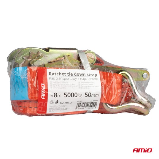 Pas transportowy z napinaczem 5000kg 50mm 8m AMIO-03299 -zdjęcie numer 2