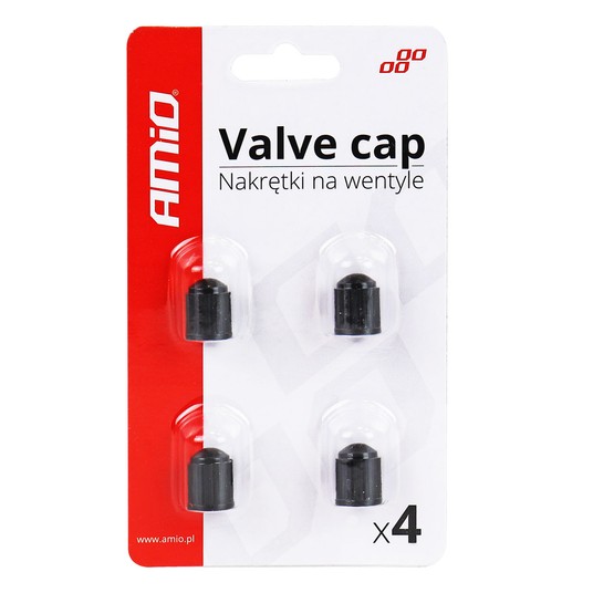 Plastikowe nakrętki na wentyle kapturki 4 szt. AMIO-02623 -zdjęcie numer 2