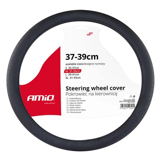 Pokrowiec nakładka na kierownicę samochodową M 37-39cm SWC-31-M AMIO-02568 -zdjęcie numer 1