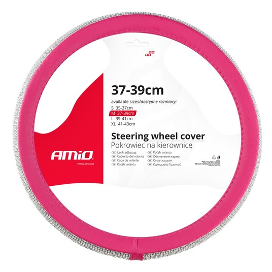 Pokrowiec nakładka na kierownicę samochodową M 37-39cm SWC-36-M AMIO-02809 -zdjęcie numer 1