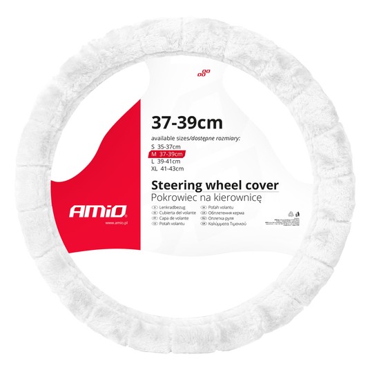 Pokrowiec nakładka na kierownicę samochodową M 37-39cm SWC-53-M AMIO-03566 -zdjęcie numer 1
