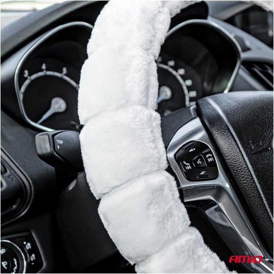 Pokrowiec nakładka na kierownicę samochodową M 37-39cm SWC-53-M AMIO-03566 -zdjęcie numer 3
