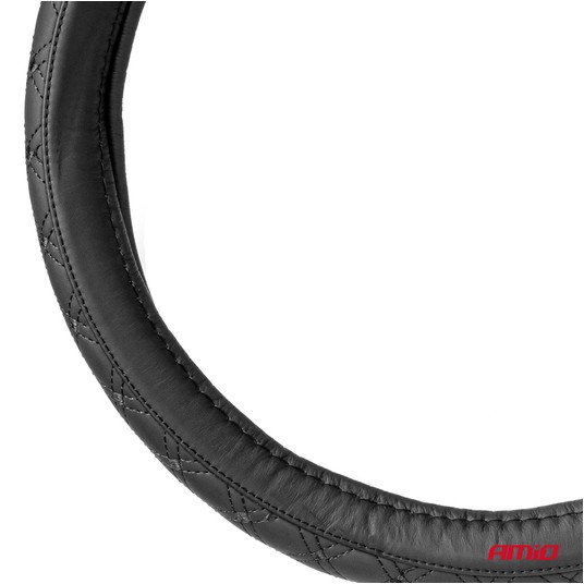 Pokrowiec skórzany pikowany nakładka na kierownicę samochodową XXL 44-46cm SWC-51-XXL AMIO-03564 -zdjęcie numer 2
