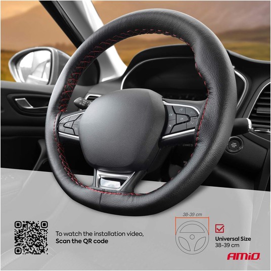 Pokrowiec sznurowany na kierownicę samochodową M 38-39cm OTOM-OTDK103 -zdjęcie numer 3