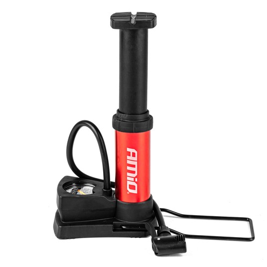 Pompka nożna MINI PU03 metalowa z manometrem AMIO-02147 -zdjęcie numer 1